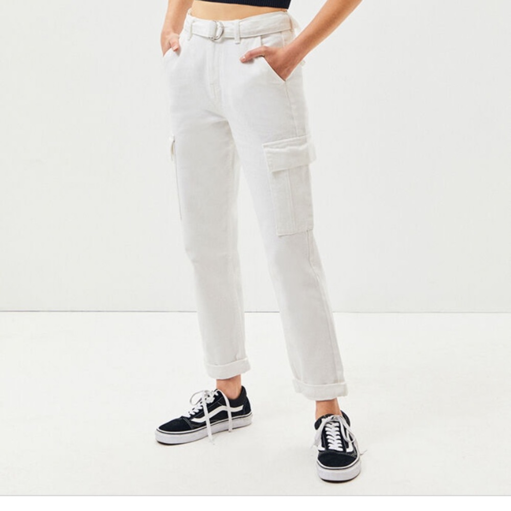 Pacsun white belted cargo pants